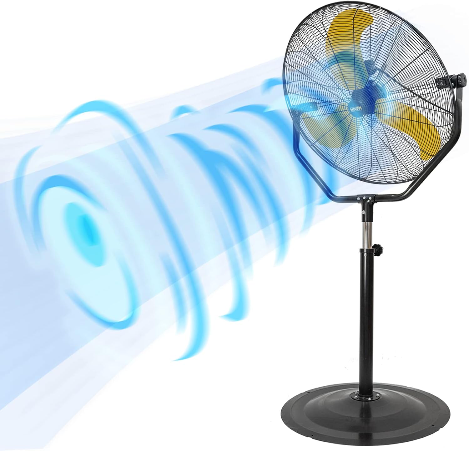30 inch Tilting Pedestal Fan, 3-Speed 7600 CFM High Velocity Stand Up Fan with 1/3 Powerful Motor for Commercial Industrial Warehouse Gym Garage - UL Safety Listed