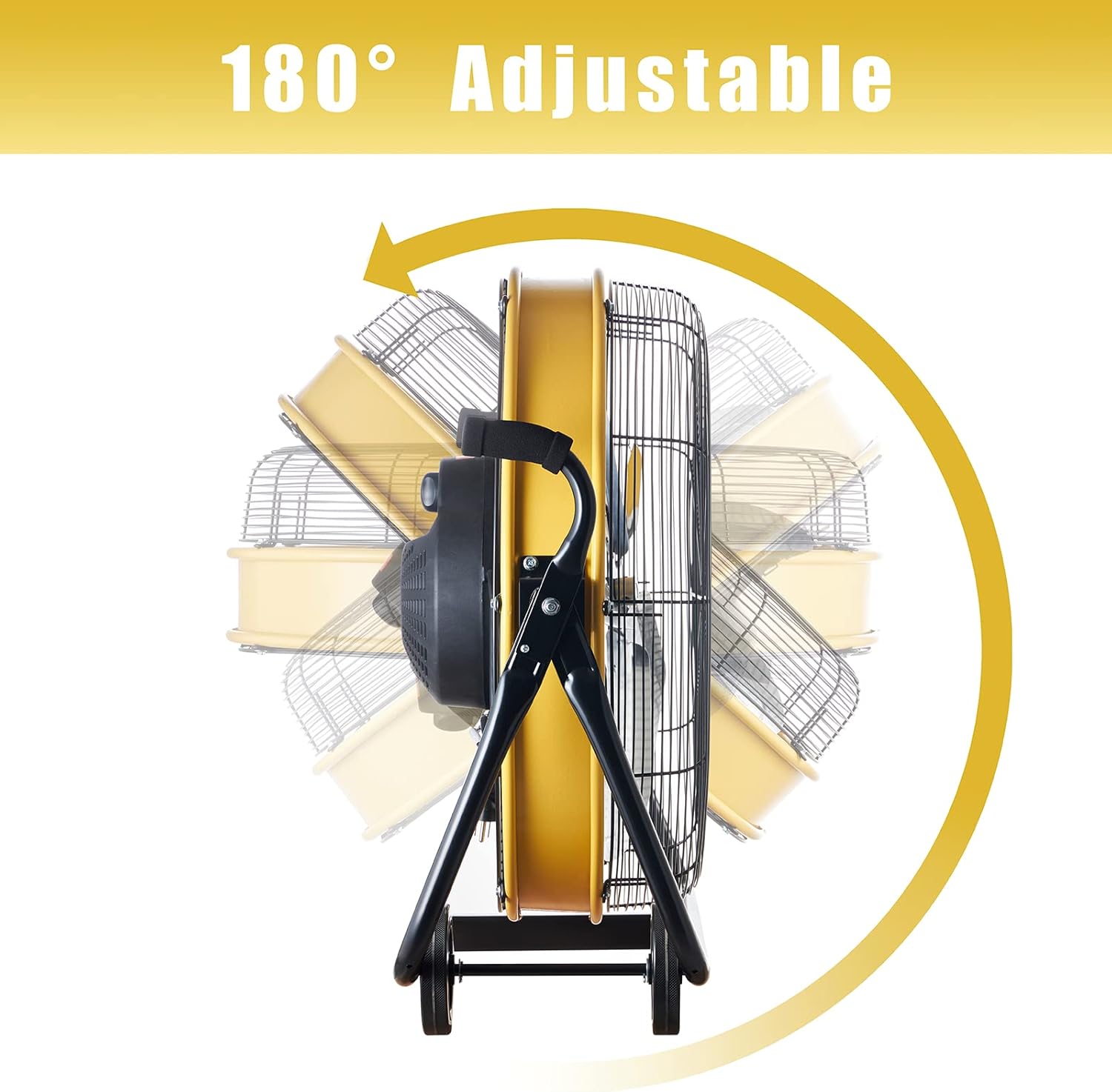 7800 CFM 24 inch High Velocity Internal Oscillating Barrel Floor Fan with Powerful 1/4 Motor, 9ft Power Cord for Workshop, Garage, Commercial or Industrial rooms - UL Safety Listed