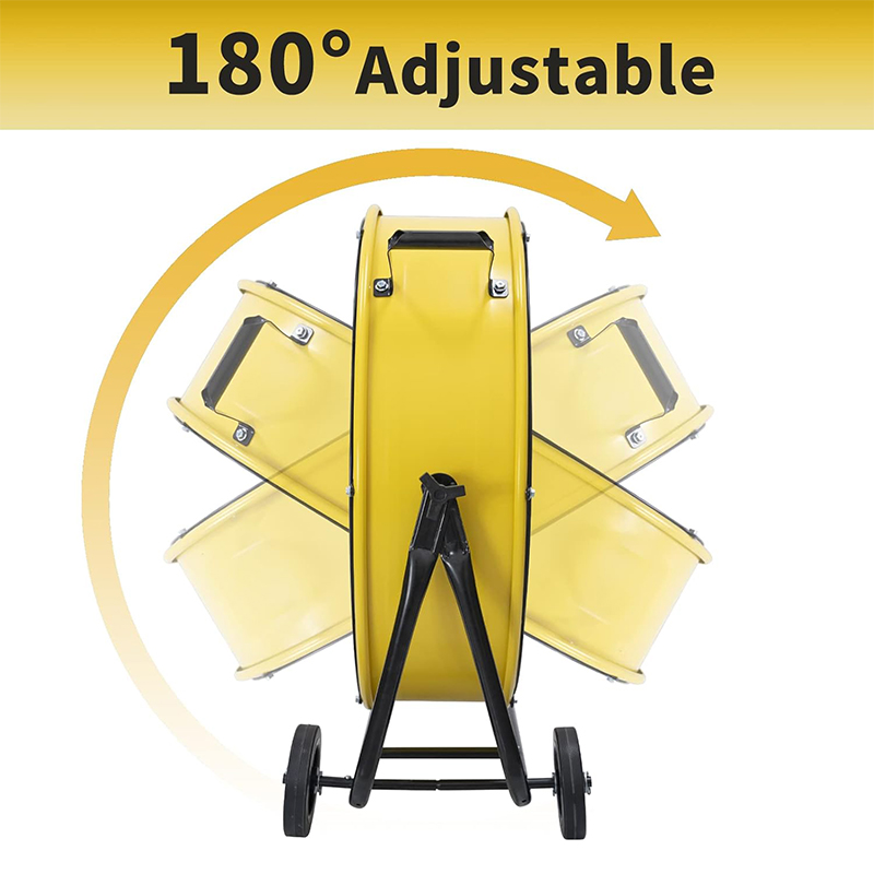 24 Inch Enclosed Motor Drum Fan with TEAO Sealed Powerful 1/3HP Motor, 9 Feet Cord, 9200 CFM 2-Speeds High Velocity, Safety Yellow Shop Fan, 180 Degree Tilting, Move Much Air, UL Approved