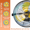 HiCFM 4600 CFM 18 inch Outdoor Safety Yellow Wall Mounted Fan with IP44 Enclosure Motor, Sealed Control Box, 9 FT Cord & GFCI Plug, 3-Speed Weatherproof for Patio, Workstation - UL Listed