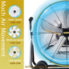 7800 CFM 24 inch High Velocity Internal Oscillating Barrel Floor Fan with Powerful 1/4 Motor, 9ft Power Cord for Workshop, Garage, Commercial or Industrial rooms - UL Safety Listed