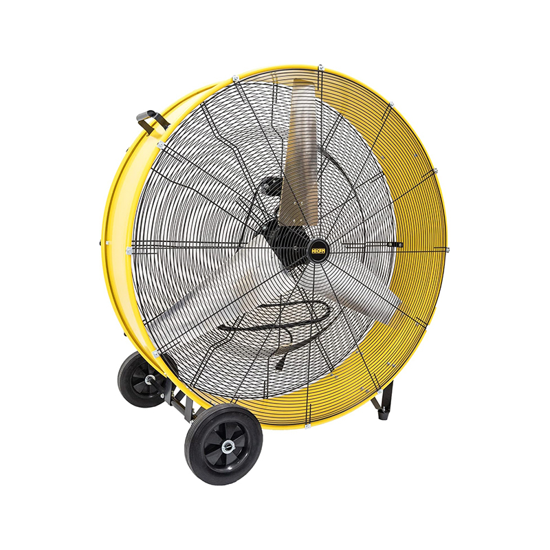 26800 CFM 42 Inch Industrial Drum Fan, 4/5HP Powerful Motor, Heavy Duty Barrel Structure, 8 Inch Wheels, Move Much Air for Warehouse, Garage Or Industrial Commercial Use - CUL Listed