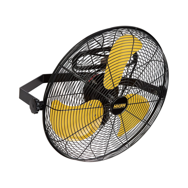 4600 CFM 18 inch High Velocity Wall Mounted Fan, TEAO Enclosure Motor, Safety Yellow Blade, 9 FT Cord, 180 Degree Tilting, 3 Speed Industrial Shop Fan for Patio, Garage Use - UL Listed
