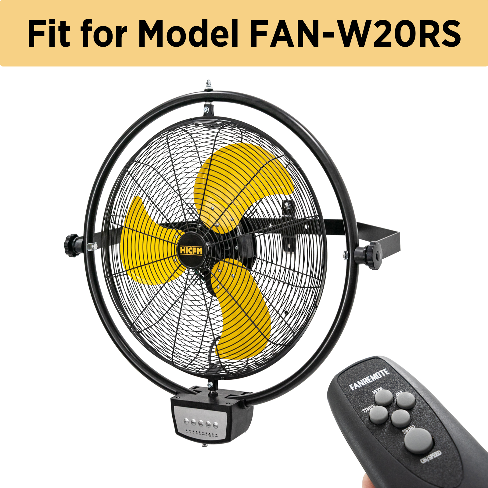 HiCFM Wall Fan Remote Control Replacement, Unviersal Remote for Model FAN-W20RS 20