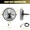 4600 CFM 18 inch High Velocity Wall Mounted Fan, TEAO Enclosure Motor, Safety Yellow Blade, 9 FT Cord, 180 Degree Tilting, 3 Speed Industrial Shop Fan for Patio, Garage Use - UL Listed