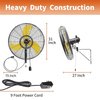 30 Inch Misting Outdoor Oscillation Weatherproof Wall Mounted Fan with IP44 Enclosure Motor, GFCI Plug, 9300 CFM 3-Speeds High Velocity Powerful Wall Fan, UL Outdoor Approved