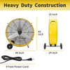 26800 CFM 42 Inch Industrial Drum Fan, 4/5HP Powerful Motor, Heavy Duty Barrel Structure, 8 Inch Wheels, Move Much Air for Warehouse, Garage Or Industrial Commercial Use - CUL Listed