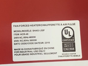 240V Garage Heater