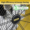 HiCFM 8800 CFM 24 inch BLDC Drive Drum Fan with High Efficiency EC Motor, Variable Speed Control, Friendly Noise Operation for Air Circulation, UL Listed