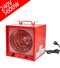 HICFM 240V Fan-Forced Industrial Space Heater 5600W, heats Up to 600 ft². with Fan Only Function, 6ft Cord, Integrated Thermostat Control, Carry Handle and Overheat Protection, UL Safety