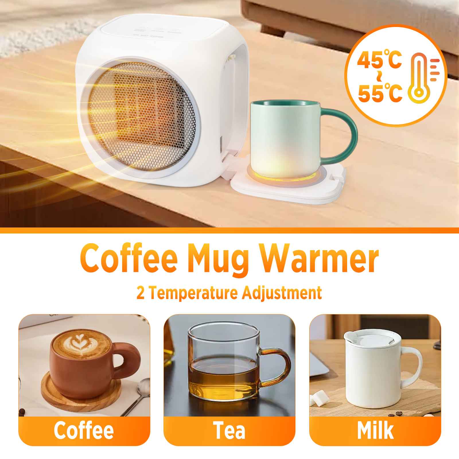 2 in 1 Space Heater & Smart Mug Warmer