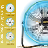 6300 CFM 20 inch Heavy Duty Shroud Fan with IP44 Enclosed Powerful 1/4 Motor, High Velocity Air Circulator for Workshop, Garage, Commercial or Industrial rooms - UL Safety Listed