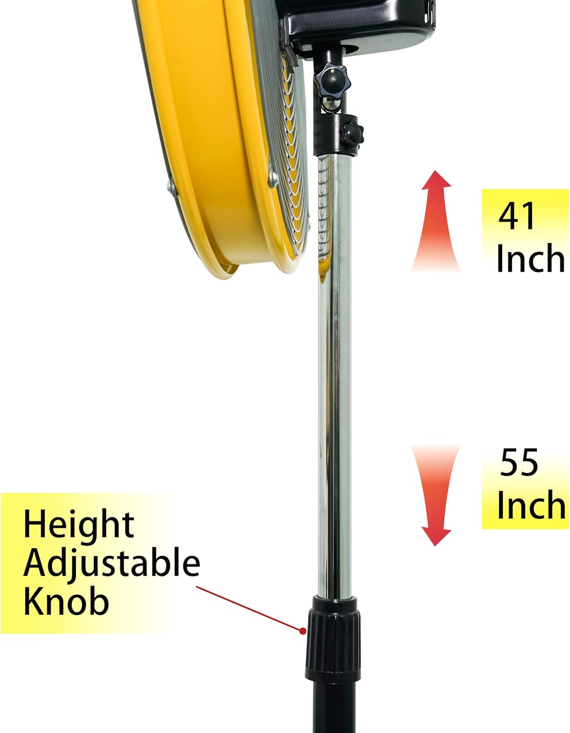 5000 CFM 20 inch High Velocity Pedestal Oscillating Fan, Powerful 1/5 HP Motor, 6FT Power Cord and Oscillation Standing Fan for Commercial or Industrial - UL Safety Listed