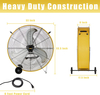 13000 CFM 30 inch Heavy Duty High Velocity Barrel Floor Drum Fan With Powerful 1/3HP Motor, 9ft Cord, 5in Solid Wheels for Workshop, Garage, Commercial or Industrial rooms - UL Safety Listed