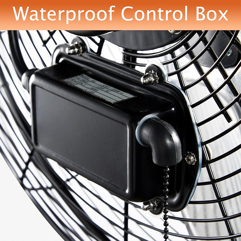 5100 CFM Safety Yellow 20 Inch Outdoor High Velocity Wall Mounted Fan with IP44 Enclosure Motor, Sealed Control Box, 9 FT Cord & GFCI Plug, Weatherproof for Patio, Workstation - UL Listed