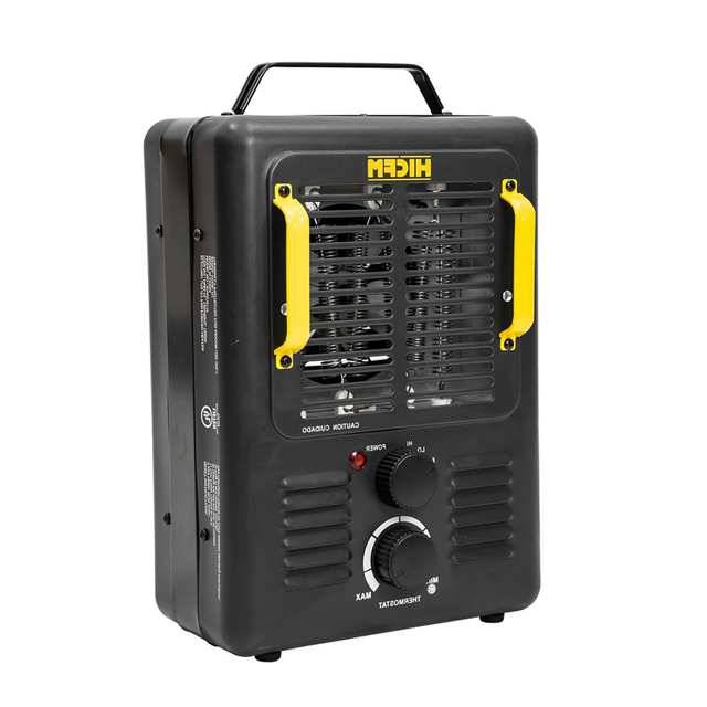 HiCFM Milkhouse Space Heater, 1300W/1500W Electric Heater with Thermostat, Safe and Quiet for Home Office Garage Workshop - UL Safety Listed