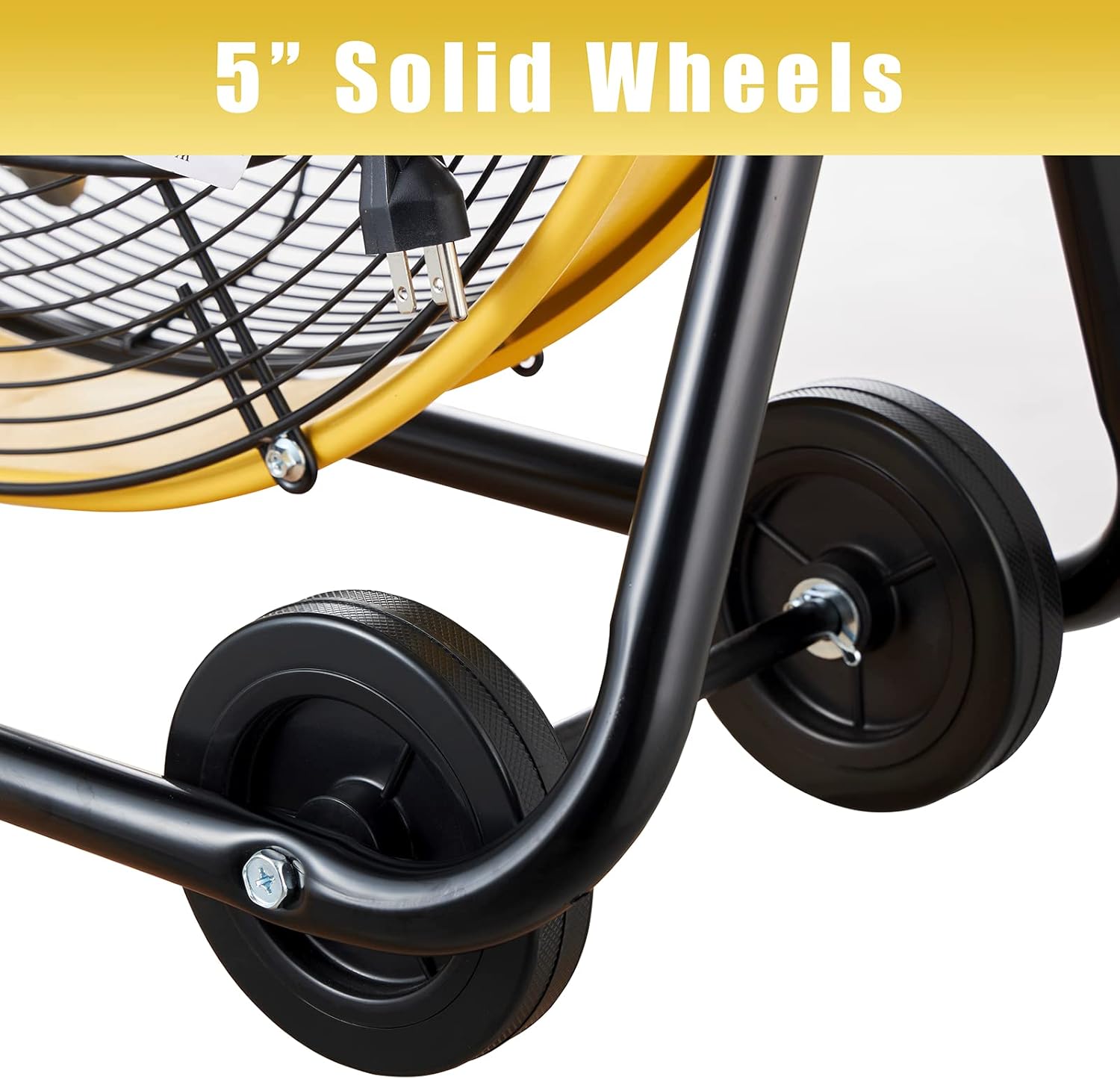 7800 CFM 24 inch High Velocity Internal Oscillating Barrel Floor Fan with Powerful 1/4 Motor, 9ft Power Cord for Workshop, Garage, Commercial or Industrial rooms - UL Safety Listed