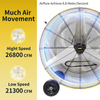 26800 CFM 42 Inch Industrial Drum Fan, 4/5HP Powerful Motor, Heavy Duty Barrel Structure, 8 Inch Wheels, Move Much Air for Warehouse, Garage Or Industrial Commercial Use - CUL Listed
