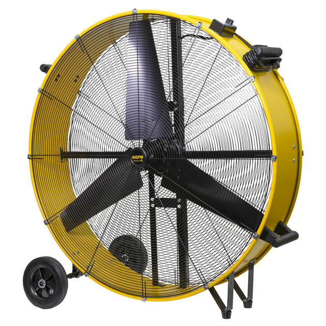 HiCFM 26800 CFM 42 inch Industrial Drum Fan, 4/5HP Powerful Motor, Heavy Duty Barrel Structure, 8 inch Wheels, Move Much Air for Warehouse, Garage or Industrial Commercial Use - CUL Listed
