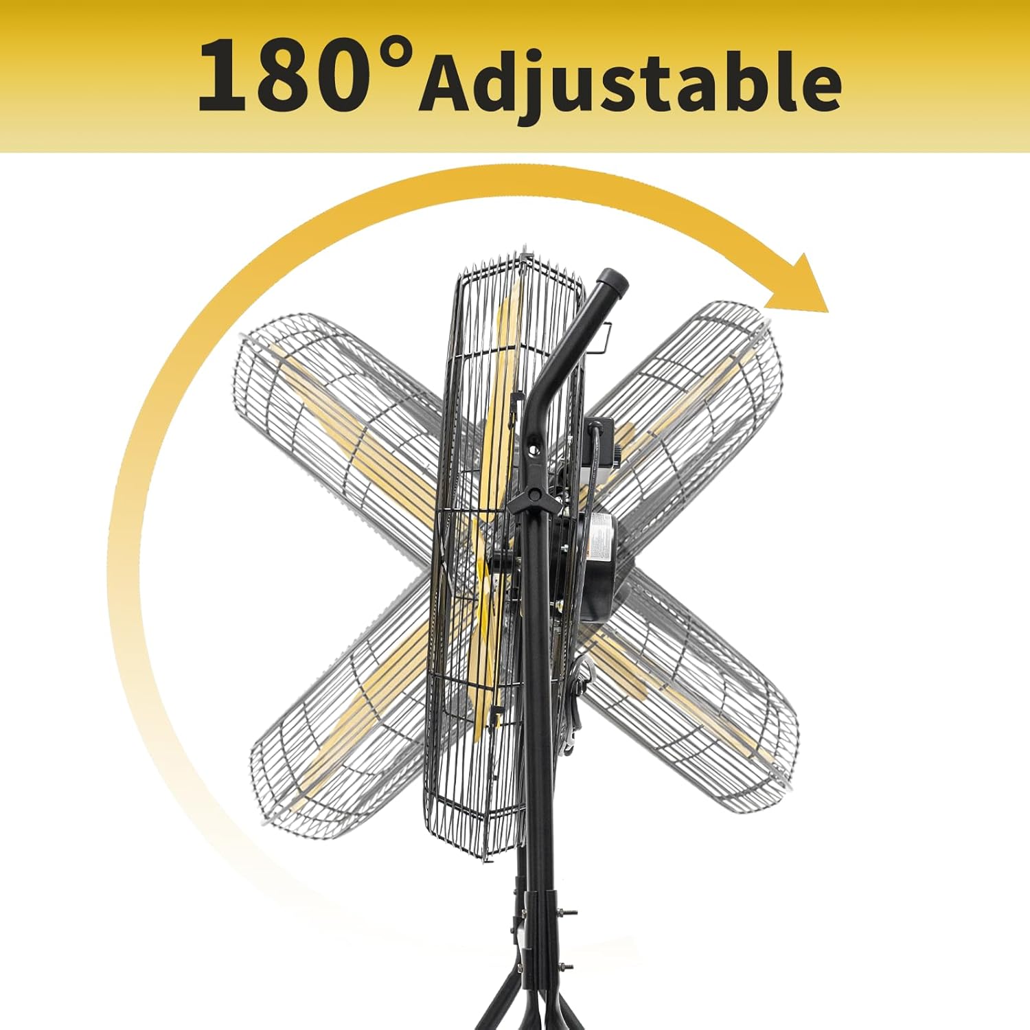 7900 CFM 24 inch Roll-About Tilt Stand Fan with Ball Bearing Powerful 2/5HP Motor, 9FT Cord, 180 Degree Tilting with Wheels for Industrial Use, UL Safety Listed