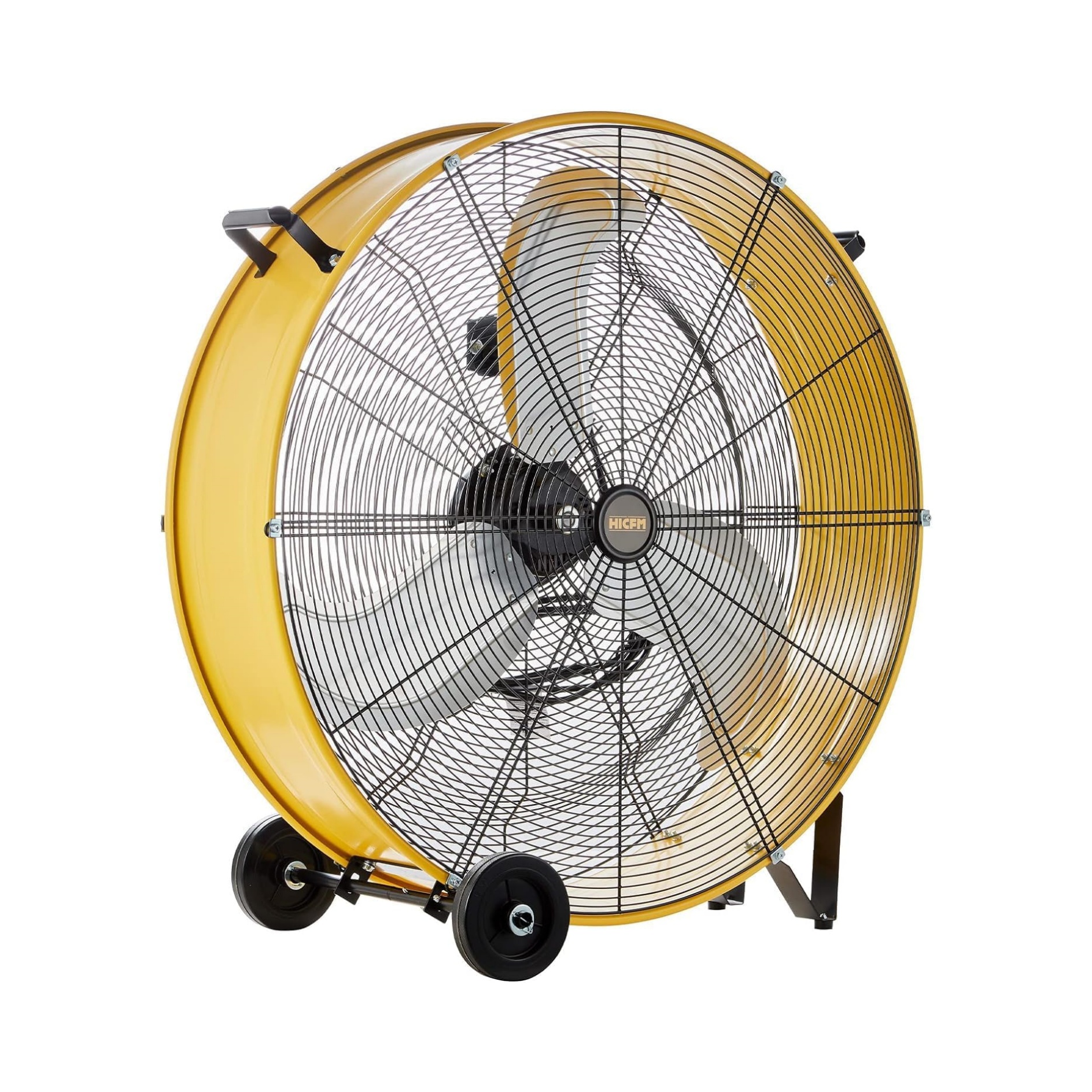 13000 CFM 30 inch Heavy Duty High Velocity Barrel Floor Drum Fan With Powerful 1/3HP Motor, 9ft Cord, 5in Solid Wheels for Workshop, Garage, Commercial or Industrial rooms - UL Safety Listed