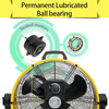 20 Inch DC Motor Drum Fan, 6100 CFM High-velocity Air Circulator with 180-degree Pivoting Head 3-speed 1/12 HP Motor Large Airflow Turbo Shop Floor Fan - UL Listed