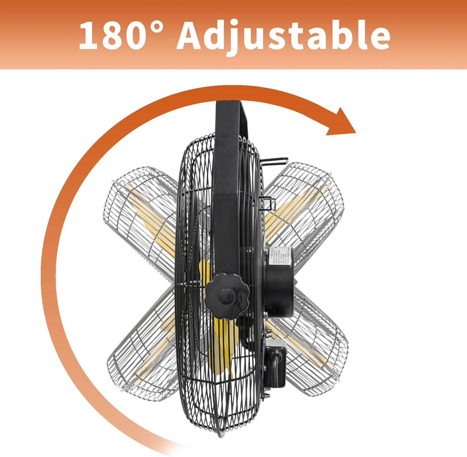 2600 CFM 14 inch Outdoor High Velocity Wall Mounted Fan with IP44 Enclosure Motor, Sealed Control Box, 9 FT Cord & GFCI Plug, 3-Speed Weatherproof for Patio, Greenhouse, Workstation - UL Listed