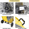 26800 CFM 42 Inch Industrial Drum Fan, 4/5HP Powerful Motor, Heavy Duty Barrel Structure, 8 Inch Wheels, Move Much Air for Warehouse, Garage Or Industrial Commercial Use - CUL Listed