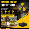 22in Powerful Pedestal Fan, 9 Speeds with 3 modes, 80&deg; Oscillating and 60&deg; Tilting Design, Adjustable Height Stand Fan with Wall Mounted Bracket for Garage, Warehouse, Industrial and Commercial