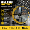 HiCFM 42" Industrial Drum Fan 26300 CFM, H-Cross Frame Heavy Duty 4/5HP Powerful Shop Fan for Garage, Warehouse, Gym and Commercial Cooling