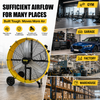HiCFM 42" Industrial Drum Fan 26300 CFM, H-Cross Frame Heavy Duty 4/5HP Powerful Shop Fan for Garage, Warehouse, Gym and Commercial Cooling