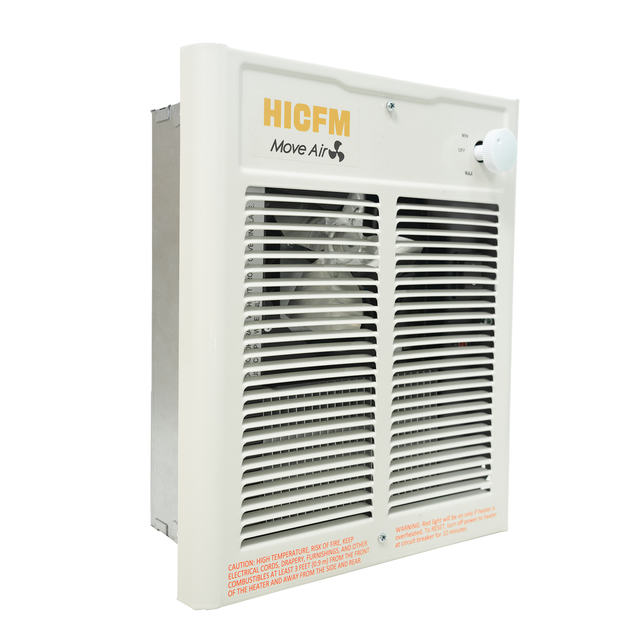 HICFM Electric Fan Forced Wall Heater Compact Unit Fast & Efficient Heating with Thermostat, Dual Voltage 240V 2000W 6825BTU (208V 1500W 5120BTU), Install Hole by 9 1/4” Wide X 11 1/8” Tall