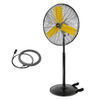 30 inch IP44 Outdoor Oscillation Pedestal Fan, 1/3 HP Powerful Sealed Motor, Base Wheels & Stand Adjustable, High-Velocity Industrial Shop Fan with Misting Kit