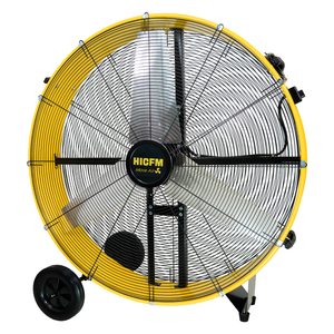 HiCFM 42" Industrial Drum Fan 26300 CFM, H-Cross Frame Heavy Duty 4/5HP Powerful Shop Fan for Garage, Warehouse, Gym and Commercial Cooling