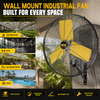 24” Outdoor Commercial Oscillation Wall Fan, 8300 CFM IP44 Waterproof, 3 Speed Heavy Duty Metal Wall Mounted Fan Adjustable Tilt for Patio, Warehouse, Garage, Factory