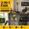 22in Powerful Pedestal Fan, 9 Speeds with 3 modes, 80&deg; Oscillating and 60&deg; Tilting Design, Adjustable Height Stand Fan with Wall Mounted Bracket for Garage, Warehouse, Industrial and Commercial