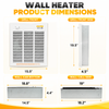 HICFM Electric Fan Forced Wall Heater Fast & Efficient Heating with Thermostat, Enclosed Motor Dual Voltage 240V 4000W 13650BTU (208V 3000W 10236BTU), Install Hole by 14 5/8” Wide X 18 1/2” Tall