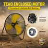【New Technology】HICFM new TEAO enclosed motor with maximum airflow up to 6200 CFM and air speed even reach significant 10 Meter/Second, much stronger than normal 20inch circulation. Complete sealed mo